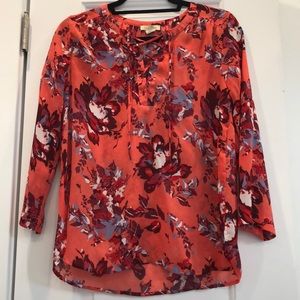 Lucky Brand 3/4 Sleeve Floral Blouse